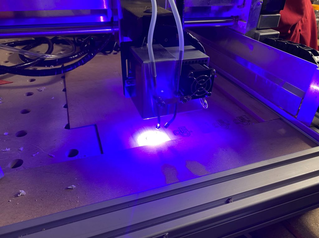 15 watt (15000 mw) Endurance laser head in action