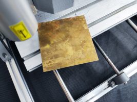 An Endurance 4 watt infrared diode-pumped solid-state (DPSS) laser metal marking head