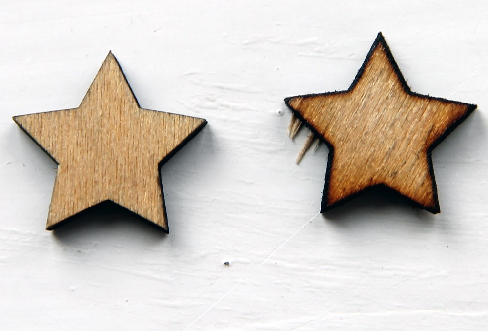 plywood laser cutting with an air nozzle