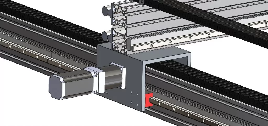 Industrial CNC frame 2x2 m (6x6') with the laser module.