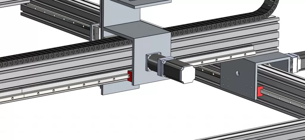 Industrial CNC frame 2x2 m (6x6') with the laser module.