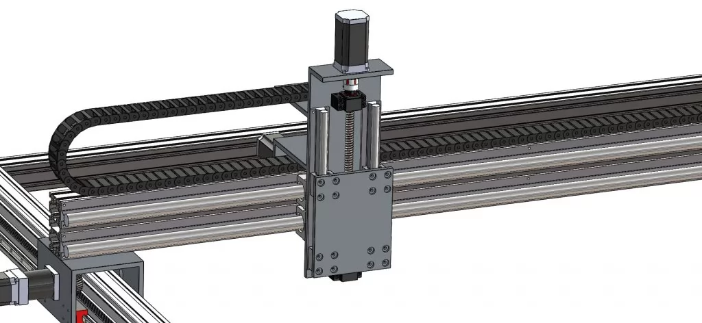 Industrial CNC frame 2x2 m (6x6') with the laser module.