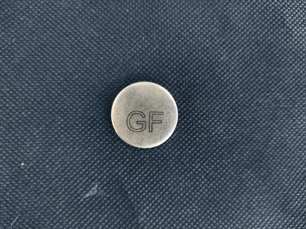 Сupronickel laser engraving